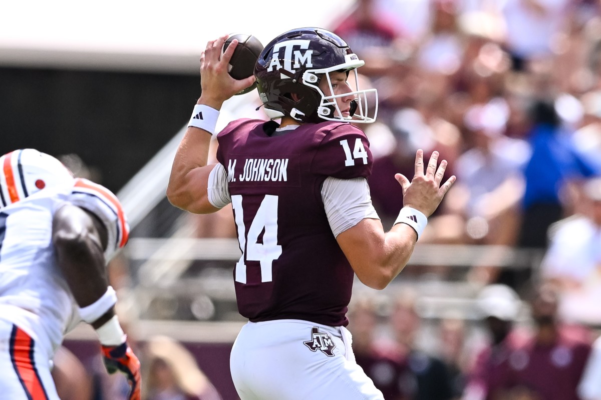 Max Johnson throws a pass against Auburn